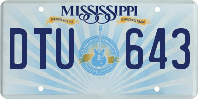 MS license plate DTU643
