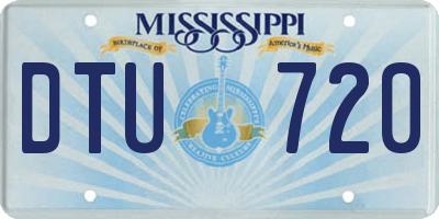 MS license plate DTU720