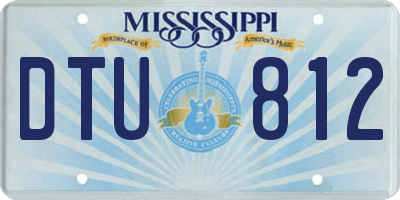 MS license plate DTU812