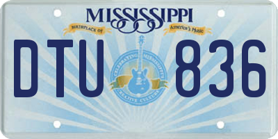 MS license plate DTU836