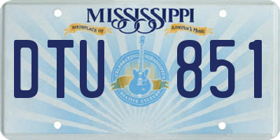 MS license plate DTU851