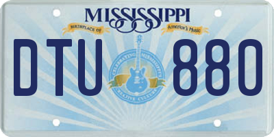 MS license plate DTU880
