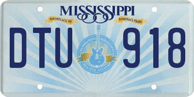 MS license plate DTU918