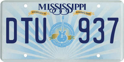 MS license plate DTU937