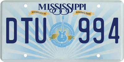 MS license plate DTU994