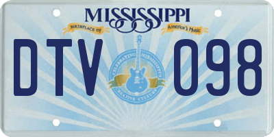 MS license plate DTV098