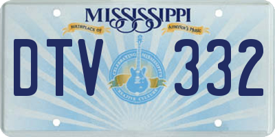 MS license plate DTV332