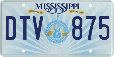 MS license plate DTV875