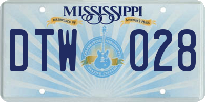 MS license plate DTW028