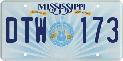 MS license plate DTW173