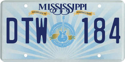 MS license plate DTW184