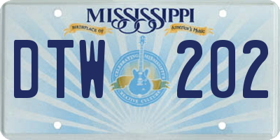 MS license plate DTW202