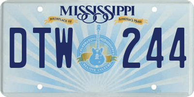 MS license plate DTW244