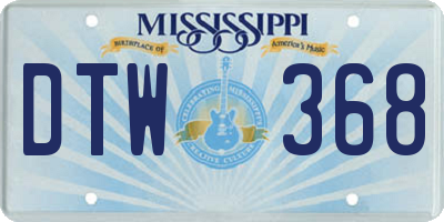 MS license plate DTW368