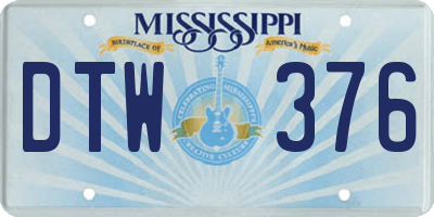 MS license plate DTW376
