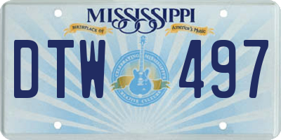 MS license plate DTW497