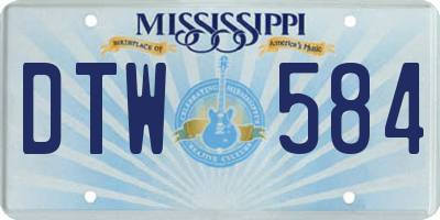 MS license plate DTW584