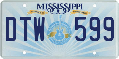 MS license plate DTW599