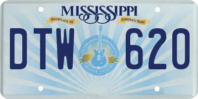MS license plate DTW620