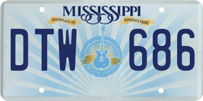 MS license plate DTW686
