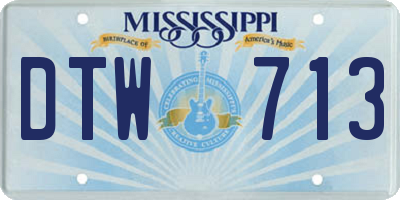 MS license plate DTW713