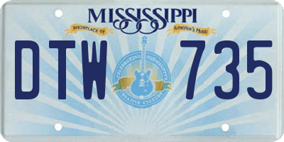 MS license plate DTW735