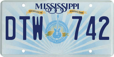 MS license plate DTW742