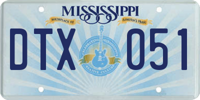 MS license plate DTX051
