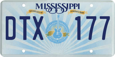 MS license plate DTX177