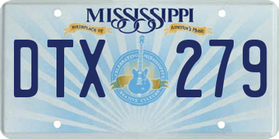 MS license plate DTX279