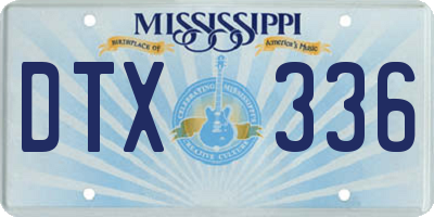 MS license plate DTX336