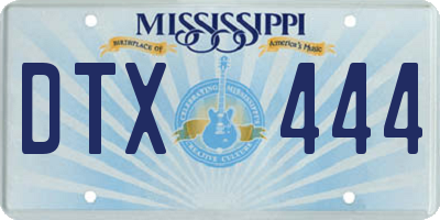 MS license plate DTX444