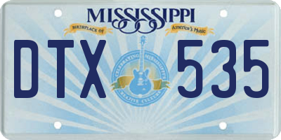MS license plate DTX535
