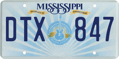 MS license plate DTX847