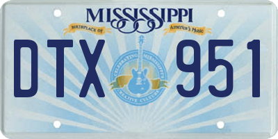 MS license plate DTX951