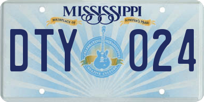 MS license plate DTY024