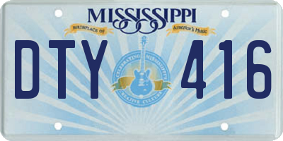 MS license plate DTY416