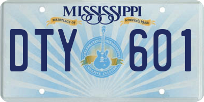 MS license plate DTY601