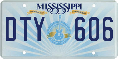 MS license plate DTY606