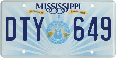 MS license plate DTY649