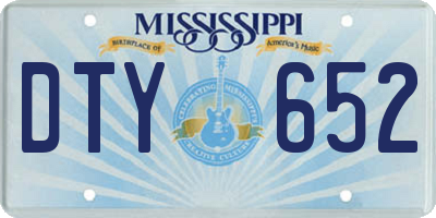 MS license plate DTY652