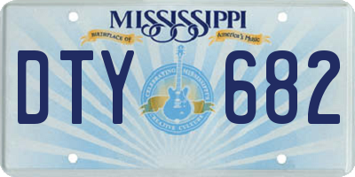 MS license plate DTY682