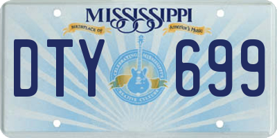 MS license plate DTY699