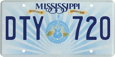 MS license plate DTY720