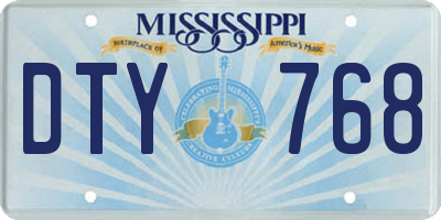 MS license plate DTY768
