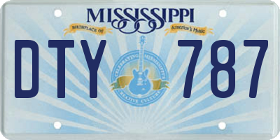 MS license plate DTY787