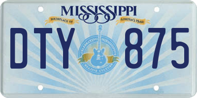 MS license plate DTY875