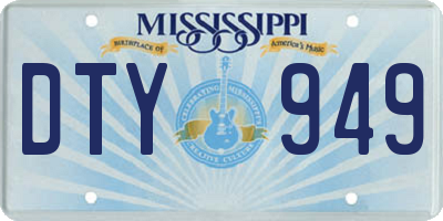 MS license plate DTY949