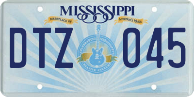 MS license plate DTZ045