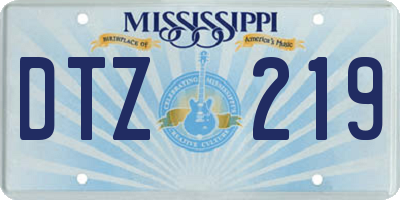 MS license plate DTZ219